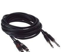 EGI - Cable estrella 2RCA M/2 JackS 6,3 5m negro