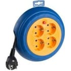 SOLERA - Enrollacable con 4 bases 2P+T, 16A 230V, 3 m de cable H05VV-F 3G1,5 mm²