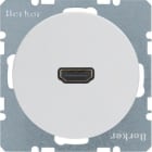 HAGER - Toma alta definición conexión 90° R1/R3 blanco polar brillo