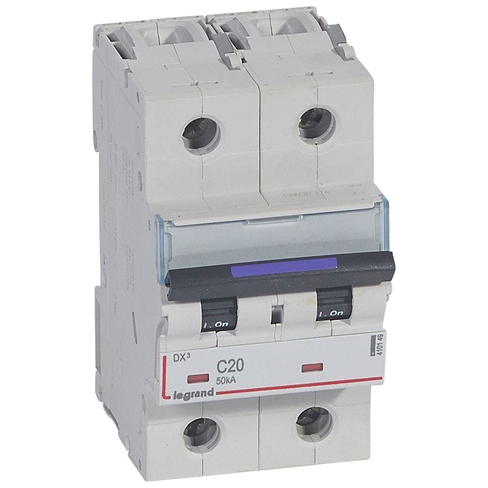 LEGRAND - Magnetotérmico DX³ 50kA - 2P - 230/400V~ - 20A - curva C