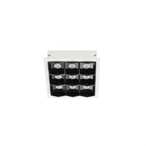 LEDS-C4 - Empotrable techo con marco BENTO 3x3led 18,9W 50º 3000K blanco negro