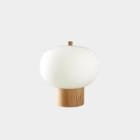 LEDS-C4 - Luminaria portátil ILARGI 8xled 8.5W blanco madera clara con cristal