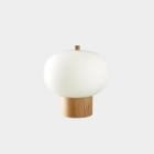 LEDS-C4 - Luminaria portátil ILARGI 14xled 14.8W blanco madera clara con cristal
