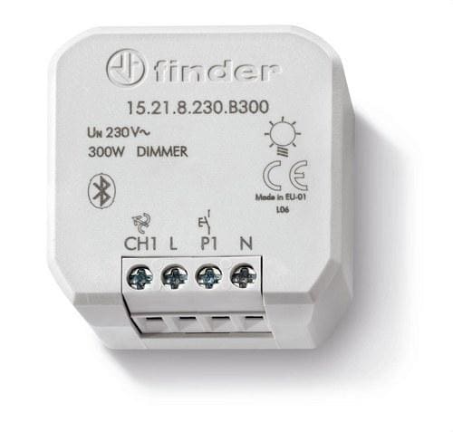 FINDER - Dimmer YESLY Bluetooth SERIE 15, montaje en caja de derivación, 1 salida carga 300W, 230V AC (emb.1u)