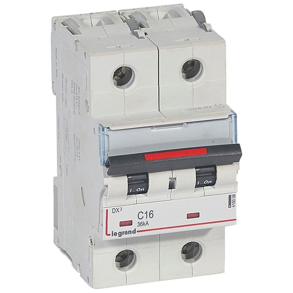 LEGRAND - Magnetotérmico DX³ 36kA - 2P - 230/400V~ - 16A - curva C
