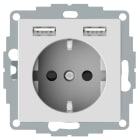 Schneider Electric - Schuko + 2 cargador USB 2,4A M-ELEGANCE blanco