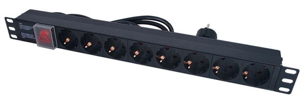 EK - Base 8 enchufes SHUCKO con interruptor rapack 19''