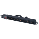 EK - Base 8 enchufes SHUCKO con interruptor rapack 19''