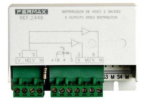 FERMAX - Distribuidor video para 2 monitores 2/4 salidas