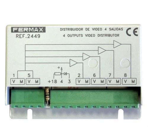 FERMAX - Distribuidor video para 4 monitores 2/4 salidas