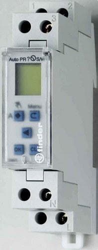 FINDER - Interruptor horario semanal SERIE 12, ancho 17,5mm 1 contacto conmutado 16A, 230V AC/DC reserva de marcha (emb.1u)