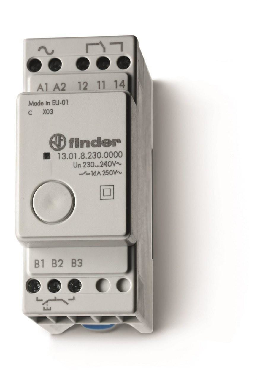 FINDER - Telerruptor electrónico/monoestable SERIE 13, montaje carril 35mm, ancho 35mm, 1 contacto, 12V AC/DC
