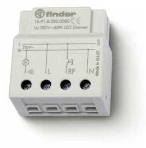 FINDER - Dimmer SERIE 15, montaje en caja de derivación, 1 salida carga 100W, 230V AC 50Hz