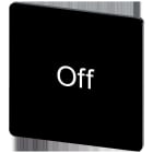 SIEMENS - Plaquita 27x27mm negro letras blanco inscripción OFF