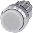 SIEMENS - Pulsador 22mm redondo metálico brillante blanco botón saliente