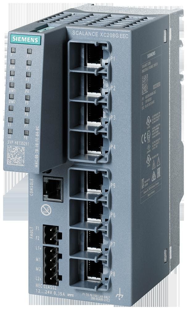 SIEMENS - CONM.IE GEST.SCALANCE XC208G EEC 8 PTO.RJ45 10/100/1000 MBIT/S,1 PTO.CONS.LED