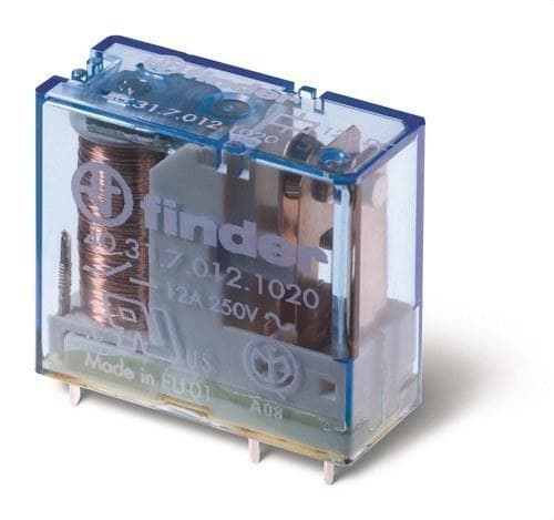 FINDER - Mini-relé para circuito impreso/enchufable-reticulado 3,5mm SERIE 40, 1 contacto conmutado, 10A, AgNi, 12V AC/DC biestable (emb.10u)
