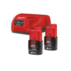 MILWAUKEE - KIT 2 BATERÍAS M12 REDLITHIUM-ION¿ 2.0AH + CARGADO