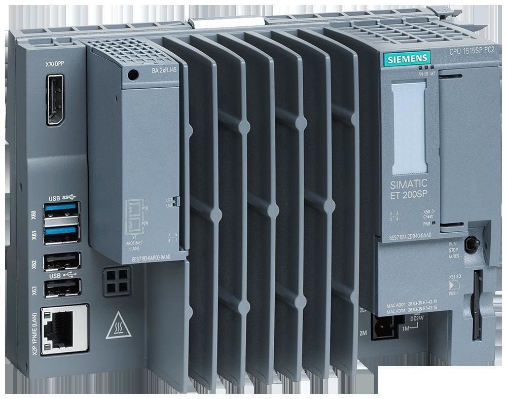SIEMENS - Controlador abierto SIMATIC ET 200SP, CPU 1515SP PC2 + HMI 512PT, 8 GB de RAM, CFAST de 30 GB