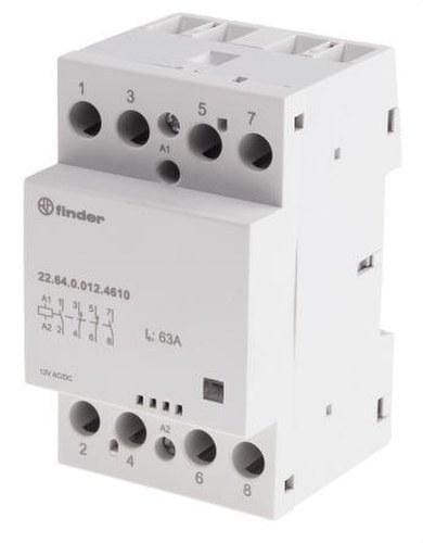 FINDER - Contactor modular SERIE 22, 4NA 63A AgSnO2, 24V AC/DC, indicador mecánico (emb.1u)