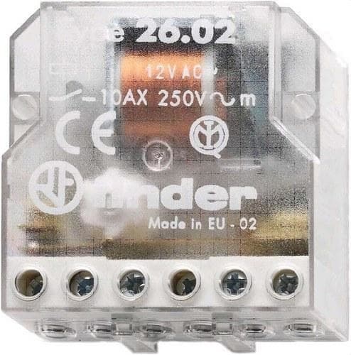 FINDER - Telerruptor electromecánico/interruptor bipolar SERIE 26, borne de tornillo, 2NA 10A, 24V AC