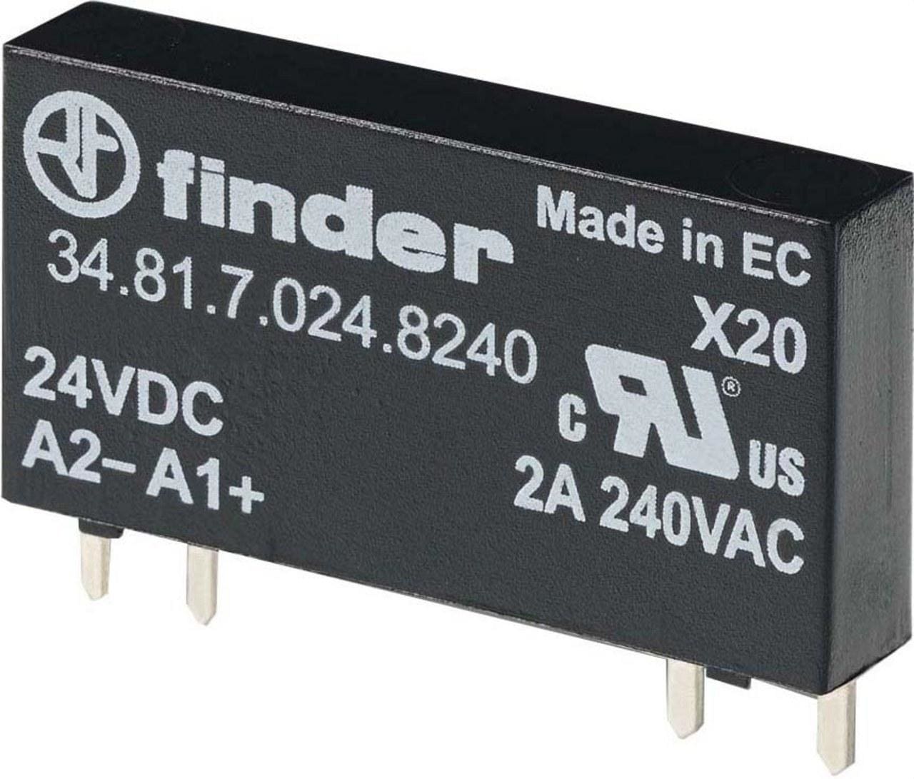 FINDER - Relé de estado sólido para circuito impreso SERIE 34, 1NA 12V, salida 2A, 240V AC