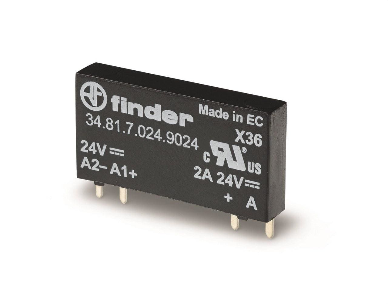 FINDER - Relé de estado sólido para circuito impreso SERIE 34, 1NA 24V, salida 6A, 24V DC