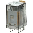 FINDER - Relé industrial enchufable en zócalo SERIE 55, 2 contactos conmutados, 10A, AgNi, 230V AC, pulsador de prueba + LED
