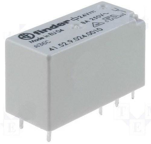FINDER - Mini-relé para circuito impreso-reticulado 3,5mm SERIE 41, 1 contacto conmutado, 12A, AgNi, 24V DC