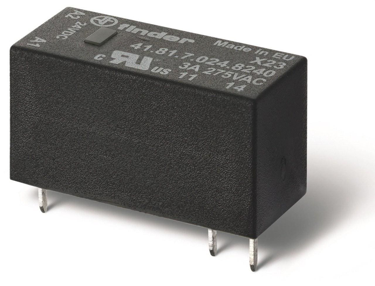 FINDER - Mini-relé de estado sólido para circuito impreso SERIE 41 1NA, 24V DC, salida 5A, 24V DC