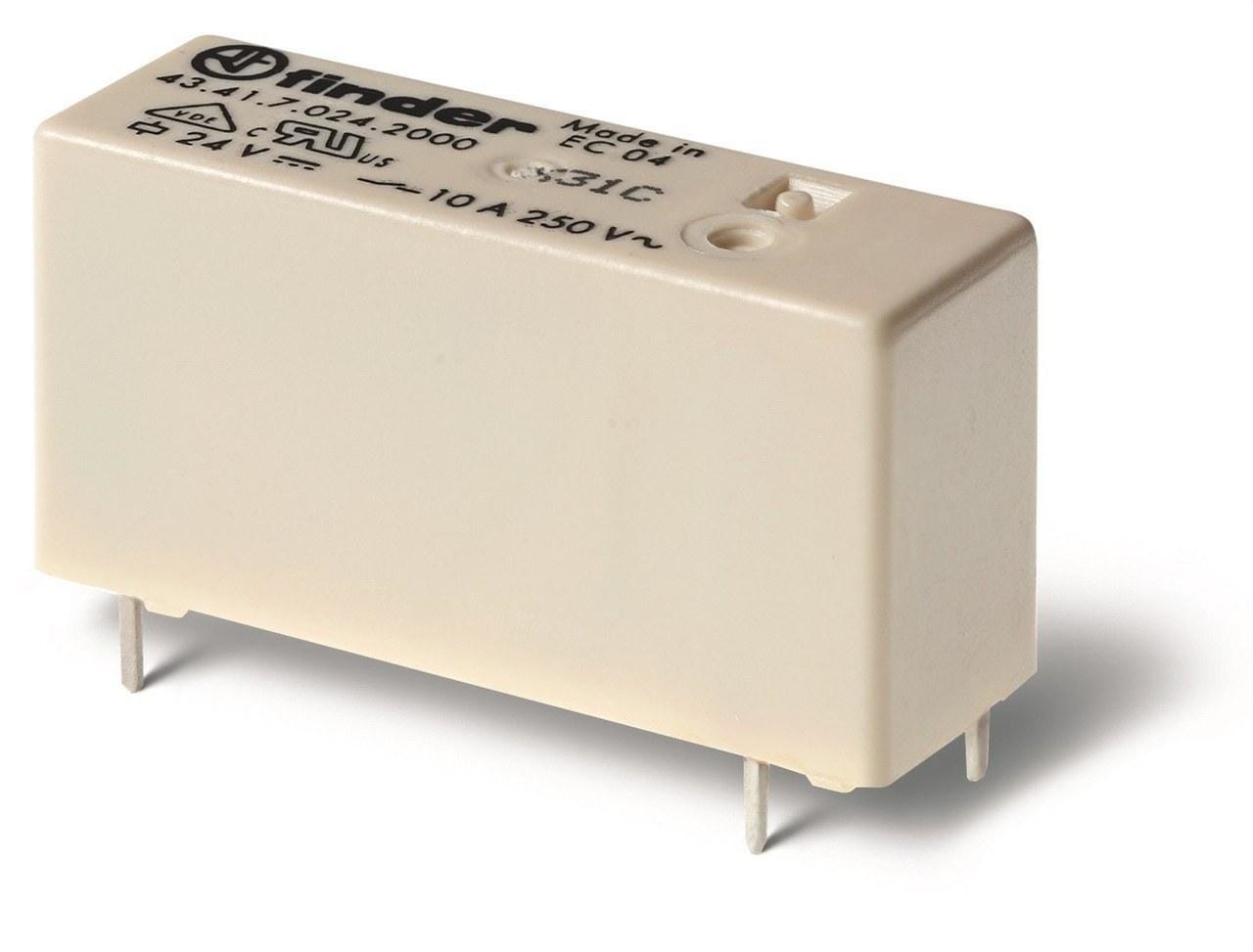 FINDER - Mini-relé para circuito impreso-reticulado 3,2mm SERIE 43, 1 contacto conmutado, AgCdO, 10A, 24V DC sensible