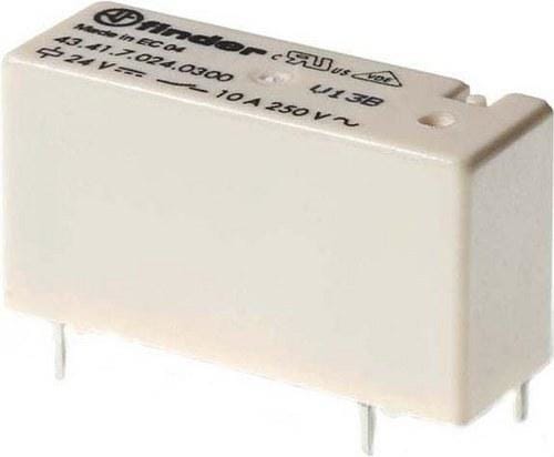 FINDER - Mini-relé para circuito impreso-reticulado 3,2mm SERIE 43, 1 contacto conmutado, AgSnO2, 10A, 24V DC sensible