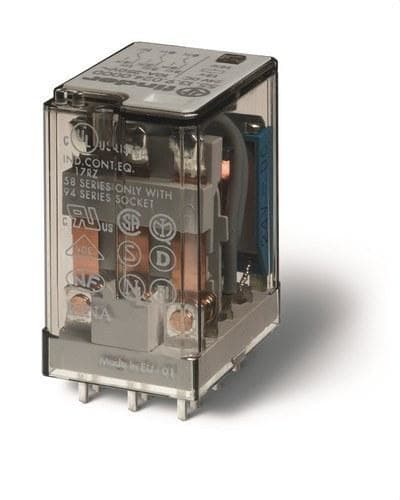 FINDER - Relé industrial para circuito impreso SERIE 55, 3 contactos conmutados, 10A, AgNi, 12V DC (emb.1u)