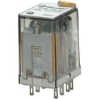 FINDER - Relé industrial enchufable en zócalo SERIE 55, 2 contactos conmutados, 10A, AgNi, 48V AC, pulsador de prueba + indicador mecánico