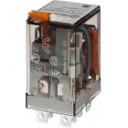 FINDER - Relé de potencia enchufable en zócalo SERIE 56, 2 contactos conmutados, 12A, AgNi, 230V AC, pulsador de prueba + indicador mecánico