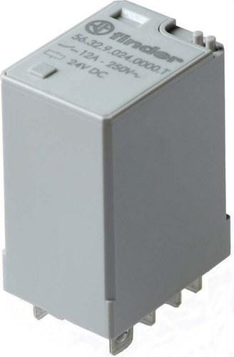 FINDER - Relé de potencia enchufable en zócalo SERIE 56, 2 contactos conmutados, 12A, AgCdO, 24V DC (Ferroviaria)