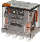 FINDER - Relé de potencia enchufable en zócalo SERIE 56, 4 contactos conmutados, 12A, AgNi, 12V DC, pulsador de prueba + indicador mecánico
