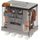 FINDER - Relé de potencia enchufable en zócalo SERIE 56, 4 contactos conmutados, 12A, AgNi, 24V DC, pulsador de prueba + indicador mecánico (emb.1u)