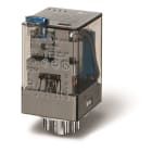 FINDER - Relé industrial enchufable en zócalo undecal SERIE 60, 3 contactos conmutados, 10A, AgNi, 230V AC, pulsador de prueba + indicador mecánico