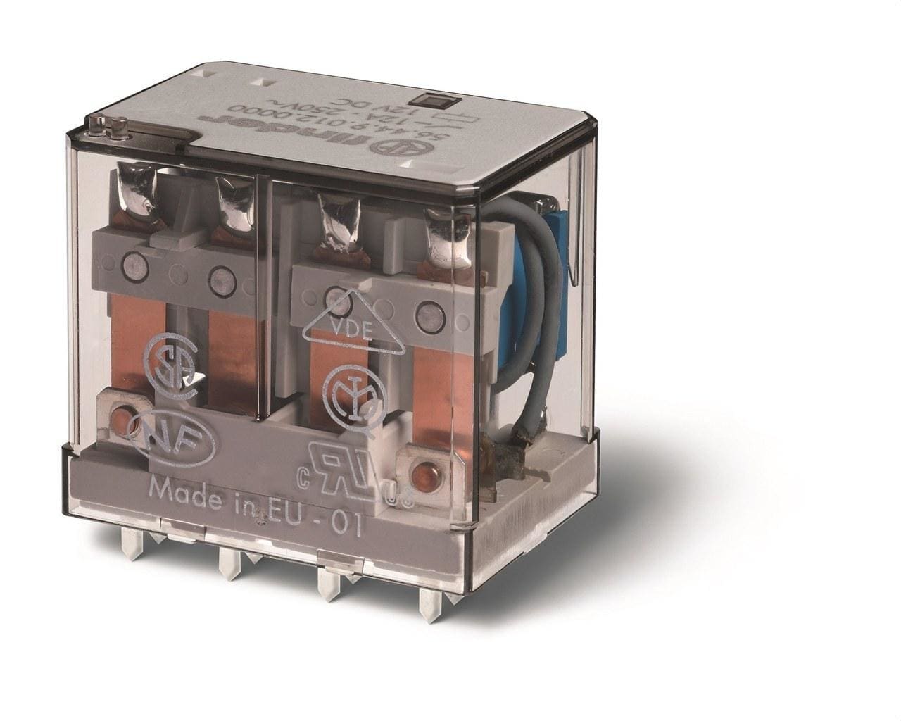 FINDER - Relé de potencia para circuito impreso SERIE 56, 4 contactos conmutados, 12A, AgNi, 48V DC