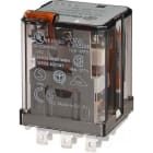 FINDER - Relé de potencia enchufable en zócalo SERIE 62, 3 contactos conmutados, 16A, AgCdO, 230V AC, pulsador de prueba + LED + indicador mecánico