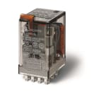 FINDER - Relé industrial enchufable en zócalo SERIE 55, 4 contactos conmutados, 7A, AgNi, 12V DC, pulsador de prueba + indicador mecánico