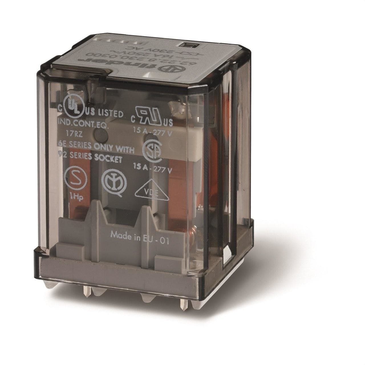 FINDER - Relé de potencia para circuito impreso SERIE 62, 3NA, 16A, AgCdO, 230V AC