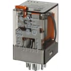 FINDER - Relé industrial enchufable en zócalo octal SERIE 60, 2 contactos conmutados, 10A, AgNi, 120V AC, pulsador de prueba + indicador mecánico