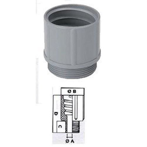 GAESTOPAS - Manguito roscado PVC M20x1,5 gris