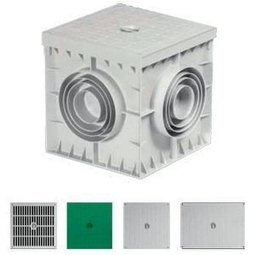 GAESTOPAS - Arqueta 200x200x200 4 salidas tapa ciega gris