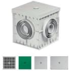 GAESTOPAS - Arqueta 200x200x200 4 salidas tapa ciega gris