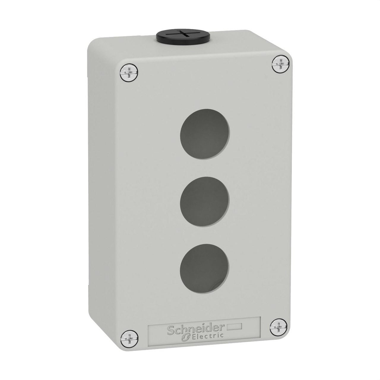 Schneider Electric - Caja vacía con 3 orificios gris