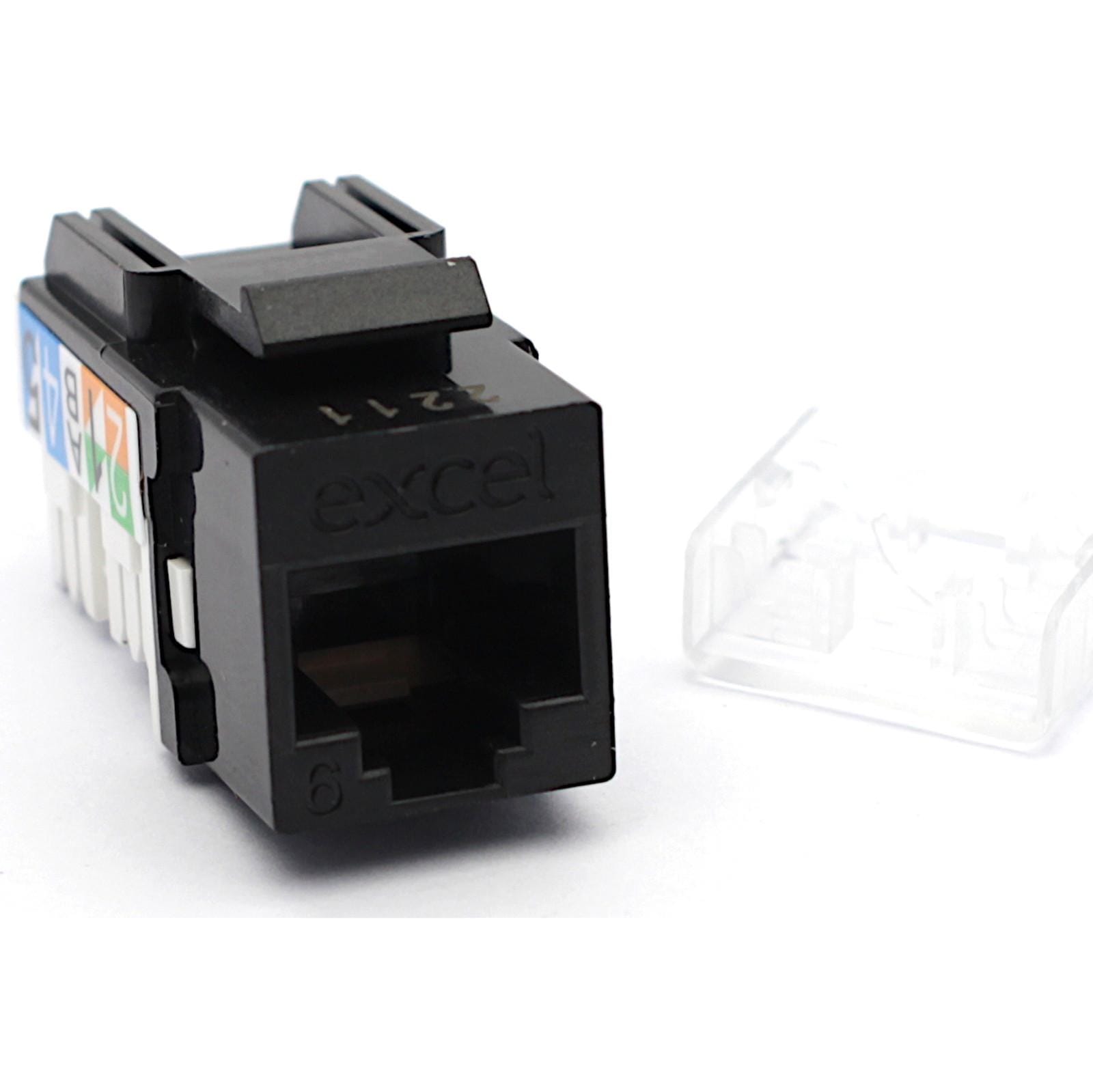 EXCEL - TOMA KEYSTONE CAT.6 UTP 90º NEGRO (PACK 24UD)