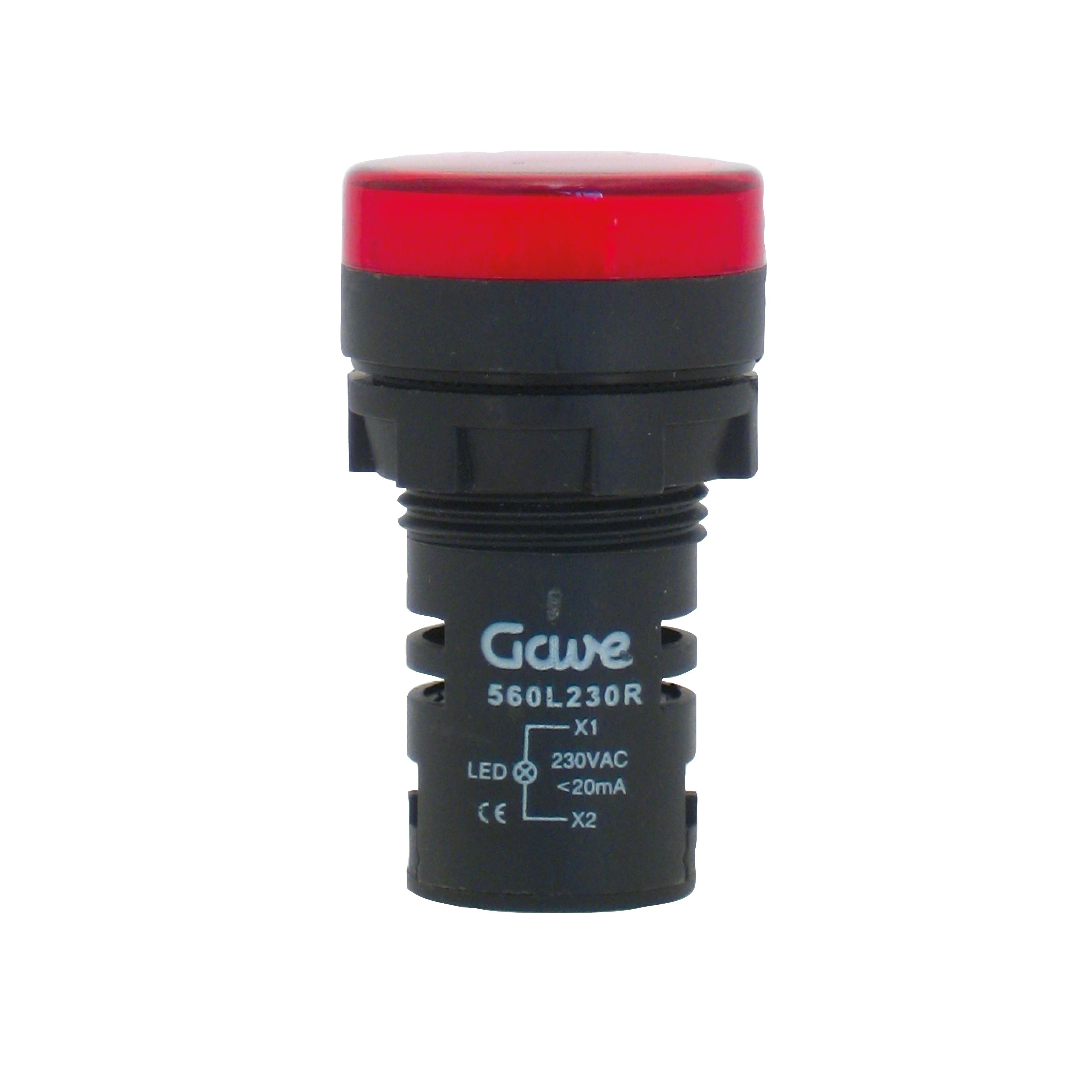 GAVE - PILOTO MULTILED D. 22,5MM 230V ROJO